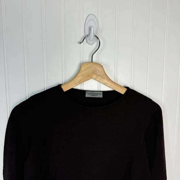 Vestimenta Sweater 42 Women Brown Pullover Merino Wool Cozy Fall - Picture 2 of 8